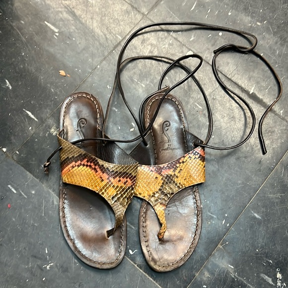 Fortuna Valentino Snakeskin Sandals 39.5 - Picture 2 of 15